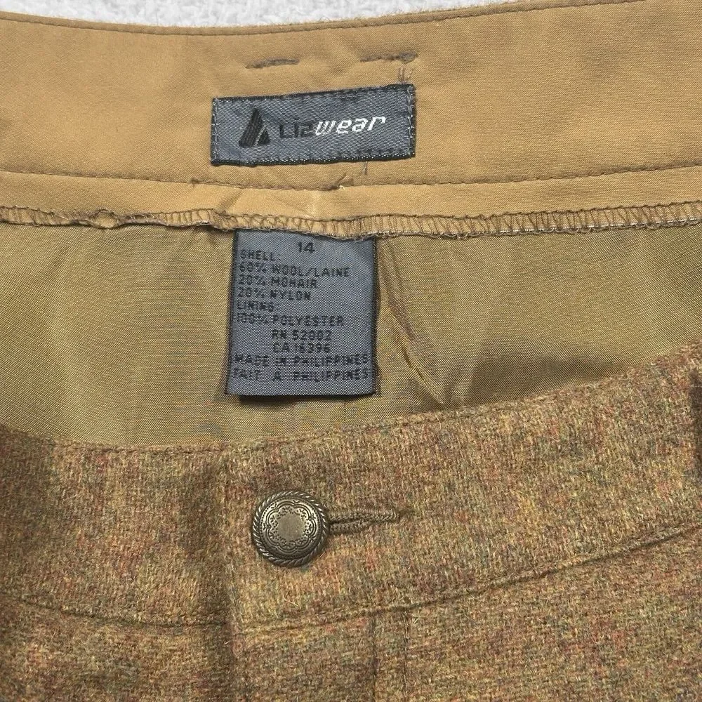Vintage 80s LizWear Wool Mohair Pencil Skirt Women 14 Liz Claiborne‎ EUC Pockets